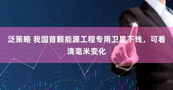 泛策略 我国首颗能源工程专用卫星下线，可看清毫米变化